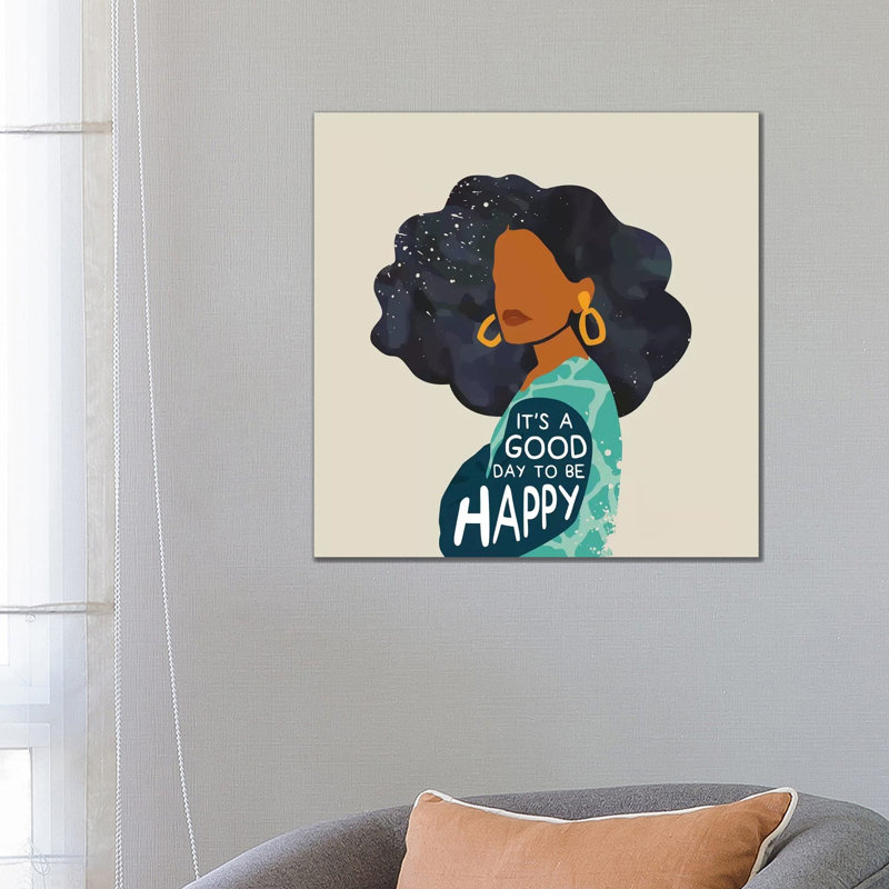 Be Happy by Domonique Brown - Print on Canvas, Wrapped Canvas, 93.98 cm H x 93.98 cm W x 3.175 cm D