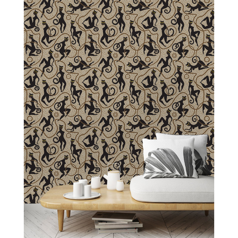 Leopard And Jaguar Peel And Stick Wallpaper, 16.67" L x 25" W