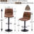 Swivel Upholstered Adjustable Height Counter Bar Stool with Backs for Kitchen Island-1601196331-1601196328