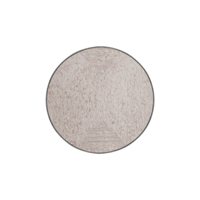 Machine Washable Gray Area Rug, Round 3'
