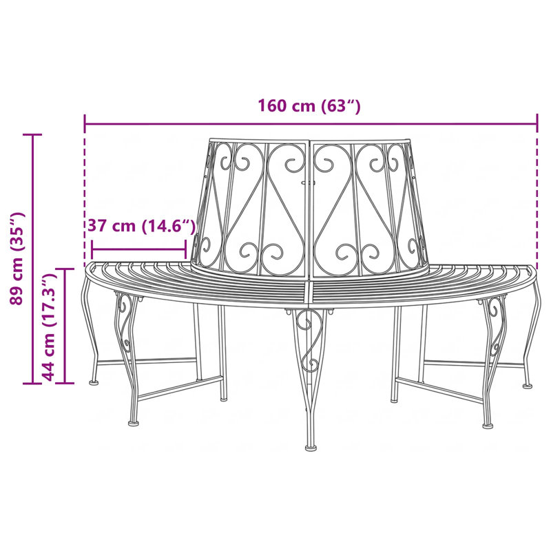 Outdoor Bench, Antique Brown
