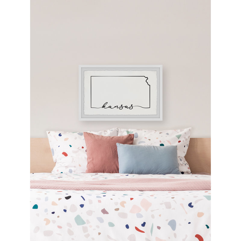 «Kansas Outline by», art textuel, H 16 po x l 24 po x P 1,5 po