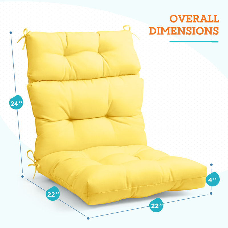 Indoor/Outdoor Seat/Back Cushion, Yellow