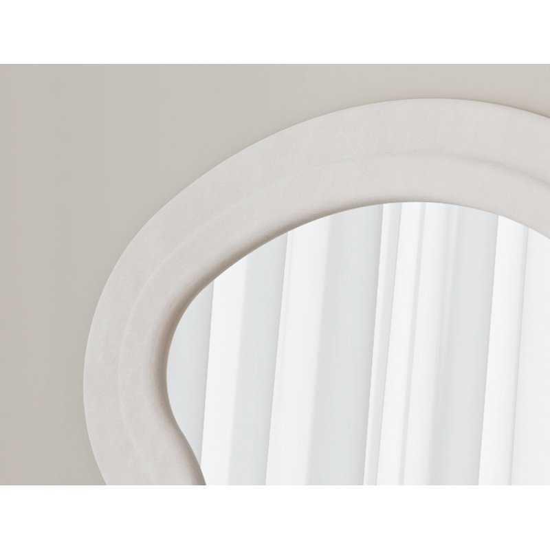 Flannel Full Length Wave Floor Mirror For Bedroom And Living Room, Hanging Or Leaning, Elegant And Functional, White