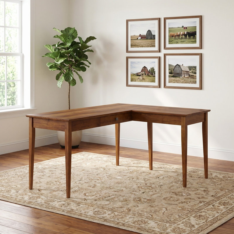 Bureau d'écriture Malani, 29.75" H x 64.25" W x 50" D, Brun toscan
