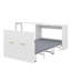 Lit simple escamotable avec rangement à hauteur réglable et commode escamotable avec coussin pliable