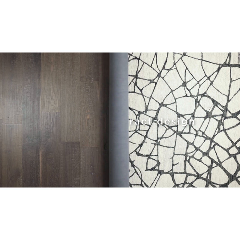 Ivory Abstract Tufted Wool 9' x 12' Handmade Area Rug