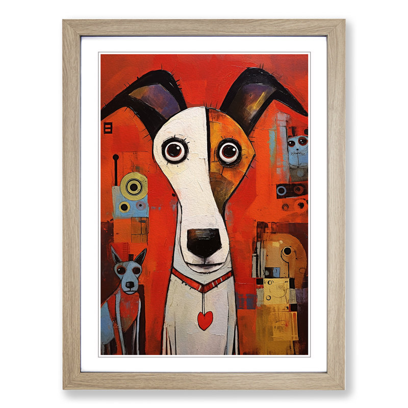 Jack Russell Dadaism - Framed Print, Oak Framed, 64cm H x 46cm W x 2cm D