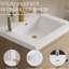 Meuble-lavabo suspendu de 61 cm (24 po) en chêne naturel avec lavabo en résine de pierre brillante, préassemblé pour un gain de temps, finition à l'eau sur le bois, poids du produit : 43,4 kg (95,8 lb), largeur de l'emballage : 64,5 cm (25,4 po), fixation murale.
