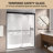 50-54" W x 70" H Framed Shower Door Double Sliding Door with 1/4" (6mm) Clear Tempered Glass, 2 Towel Bars for Walk-in Bathroom, Matte Black Finish Shower Doors, Reversible Installation-98666123