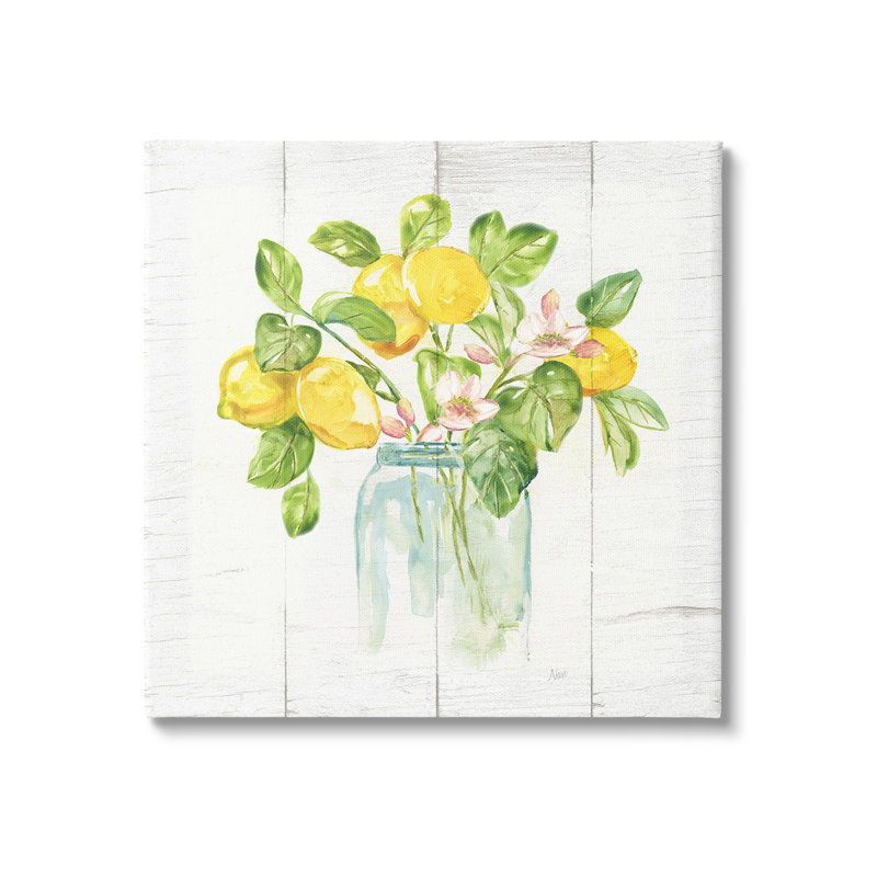«Lemon Blossom Bouquet», art mural par Nan, Toile tendue, H 24 po x l 24 po