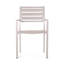 Chaise de salle à manger d'extérieur moderne en aluminium, argent (ensemble de 2)