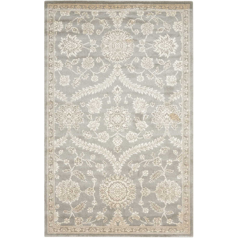 Carlie Viscose Oriental Indoor Rug, Rectangle 3'5" x 5'5"