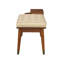 Banc Millie, tissu beige et noyer