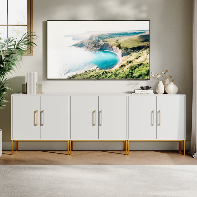Vendome Modern 75 Inch TV Stand for Living Room,Media Console with Door, Apartment-Friendly Design