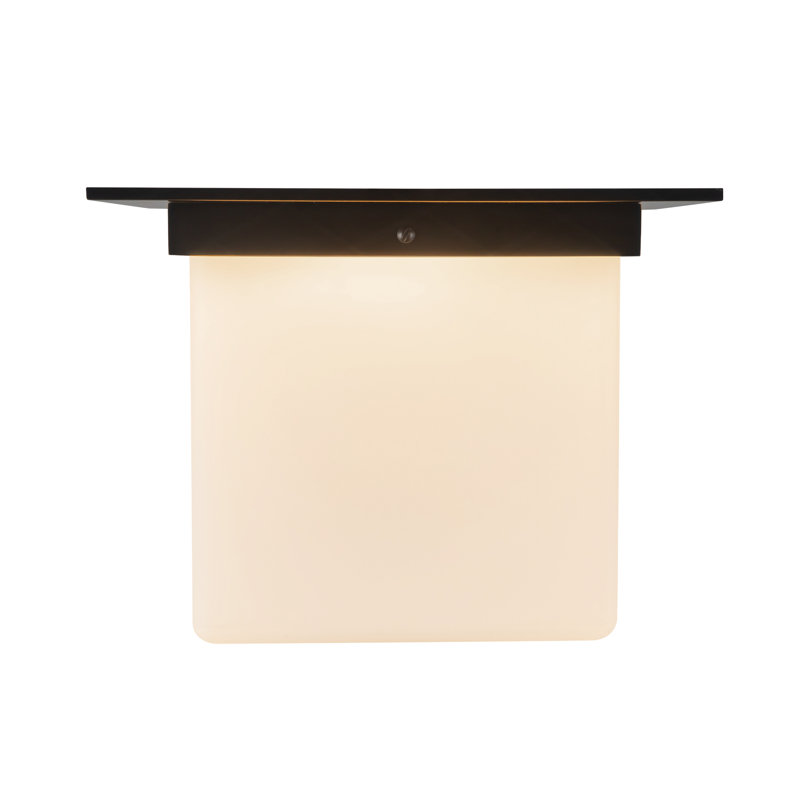 Mineral 11-in Brass Flush Mount, Oil Rubbed Bronze, Opal Glass