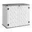Outdoor Resin Storage Cabinet for Patio Tools, 35 Cu Ft Waterproof Box for Trash Cans