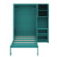 Lit escamotable mural simple avec bibliothèque, armoire supérieure, bureau extensible et rangement latéral-1219547569