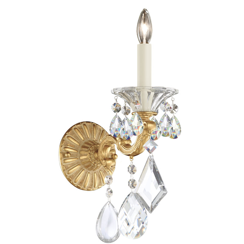 La Scala 1 - Light Candle Wall Light, Parchment Gold, Handcut Clear