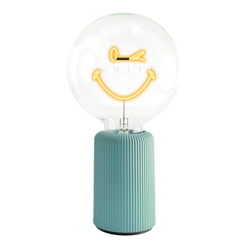 Lampe de table ambre avec base SMILEY, H 19 po x l 6,8 po x P 13 po, Bleu