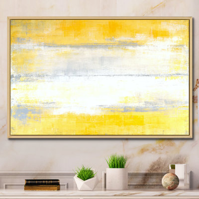 Gray Meets Yellow Modern Art XIII - Picture Frame Print on Canvas