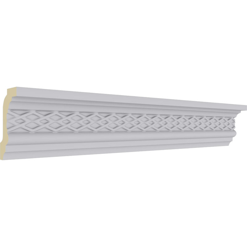 White Polyurethane Traditional Crown Moulding 94.5" Length