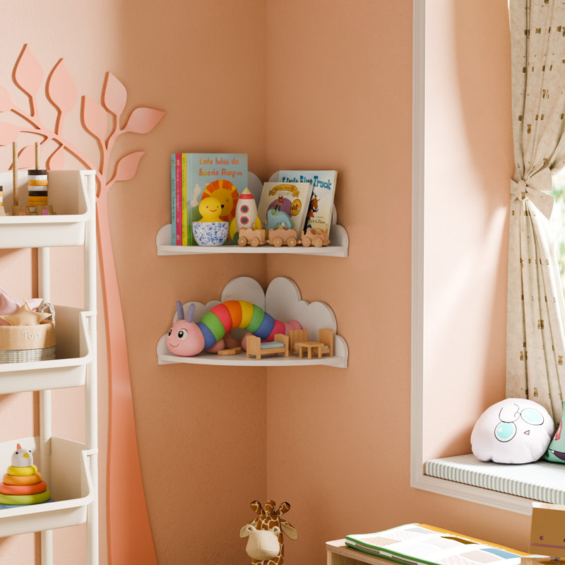 Tablettes de coin flottantes Cute Cloud - Tablette de coin murale Cloud, 2PCS