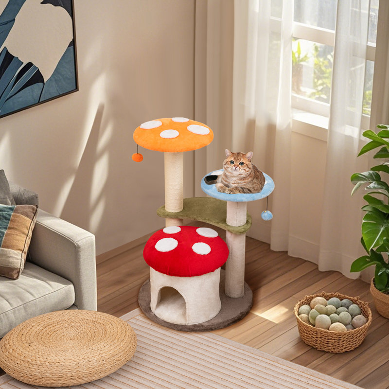 Mignon tour de chat 35 po avec poteaux à griffer en sisal