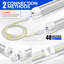 Luminaire à DEL Barrina 2ft, 20w 3000lm 6500k, luminaire à DEL T8, couvercle transparent, plafonnier et lampes tubulaires raccordables utilitaires pour la pièce, le garage, l'établi, l'entrepôt, 2 paquets