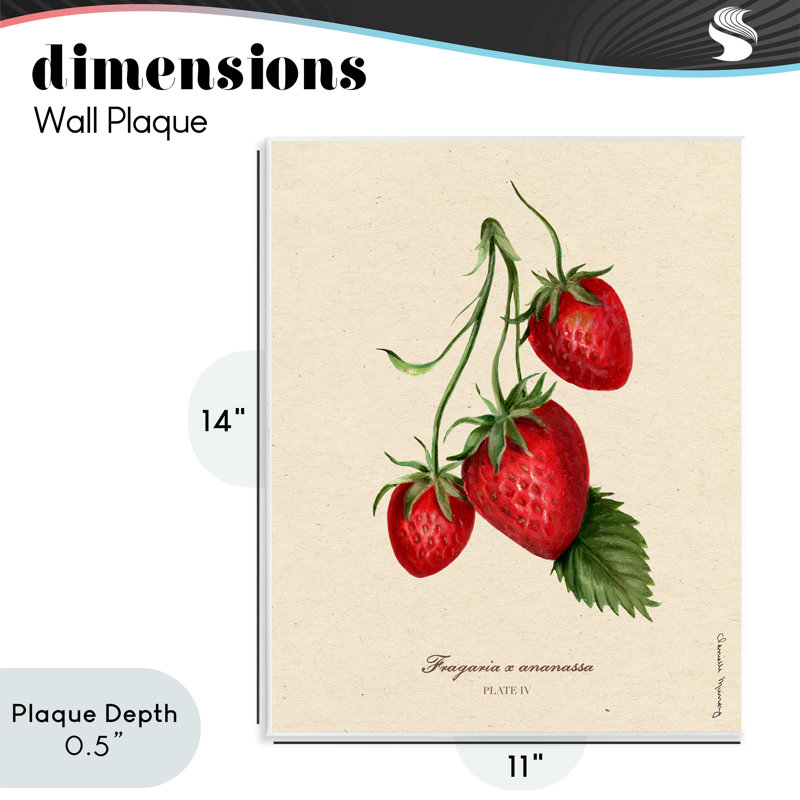 Portrait de fraise, plaque murale, conception par Danielle Murray