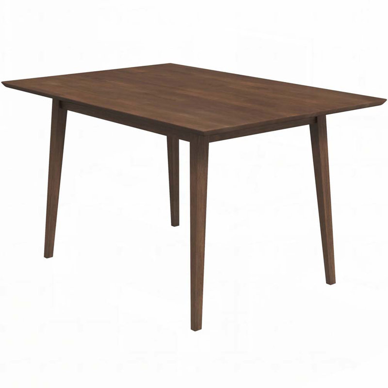 Table de salle à manger en bois massif Aaban, H 29,5 po x L 47 po x l 29,5 po, Noyer