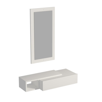 Houts 82cm Wall-Mounted Console Table with Mirror and Storage Drawer