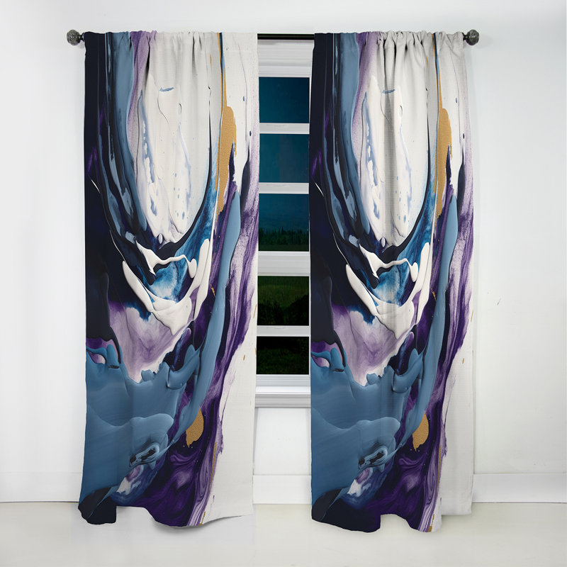 Cline - Abstract Marble Curtain - Blackout Marble Curtain - 1 Panels, 52" W x 63" L