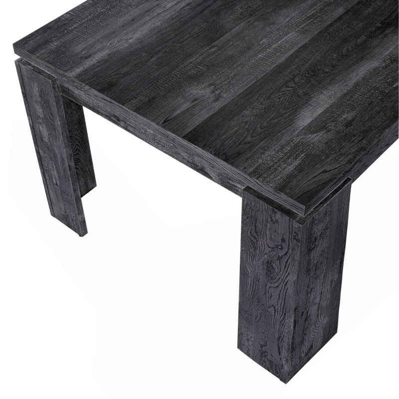 Table de salle à manger, rectangulaire, 60 po, cuisine, salle à manger, stratifié noir, contemporain, moderne, Black