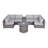 Ensemble de conversation modulaire avec coussins 8 pièces Biles Gray
