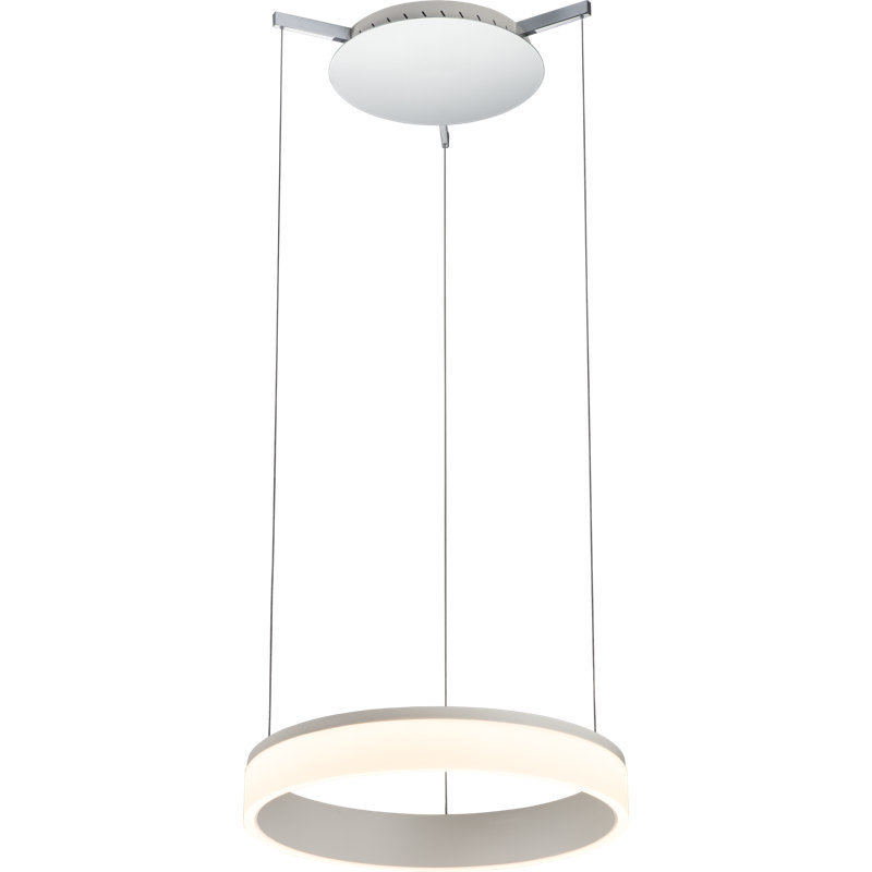 Luminaire suspendu en chrome poli à 1 lumière Ippazia, H 2,8 po x l 17,7 po x P 17,7 po