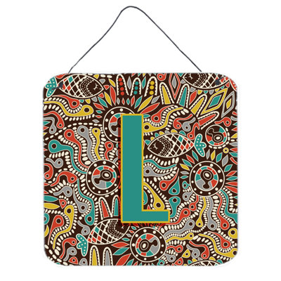 « rétro tribal alphabet initial » par denny knight, impression sur plaque