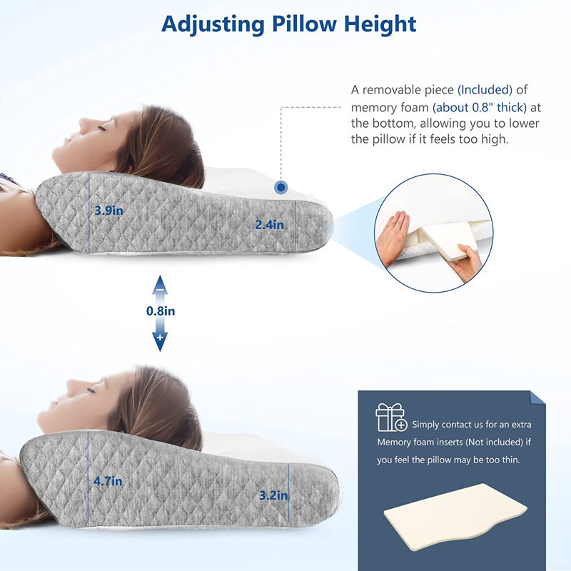Lucasville Memory Foam Plush Pillow, Gray