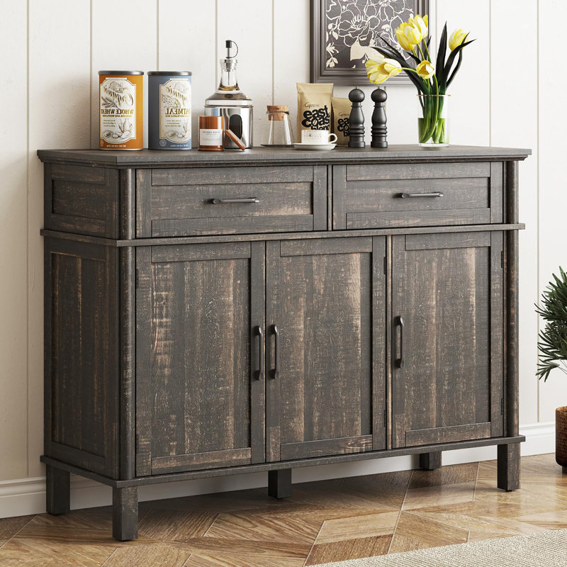 Buffet 48 po avec rangement, Brun