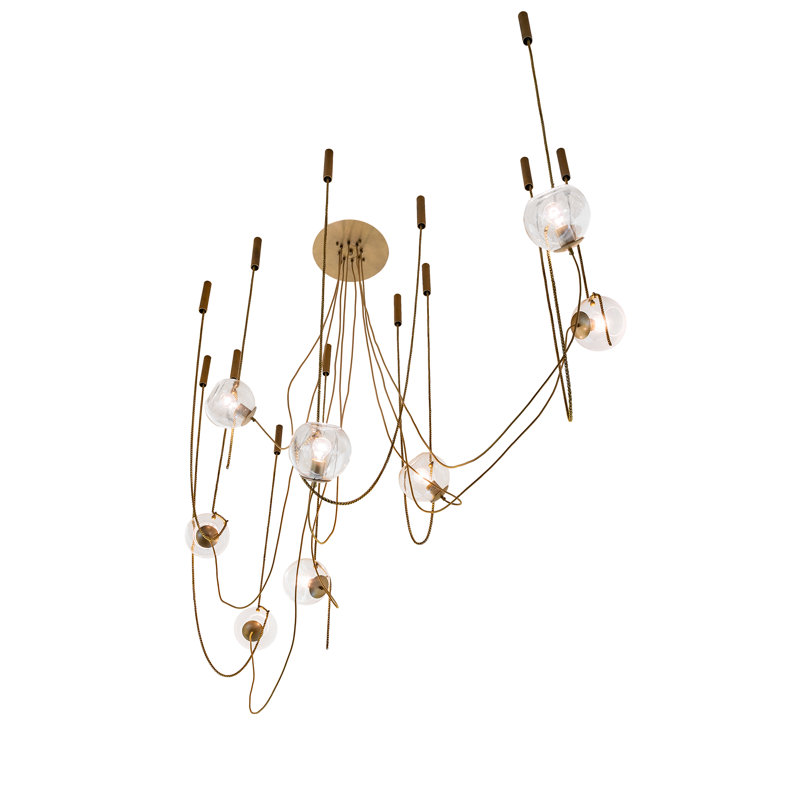 108" Long Castiliolite Trapeze 8 Light Chandelier