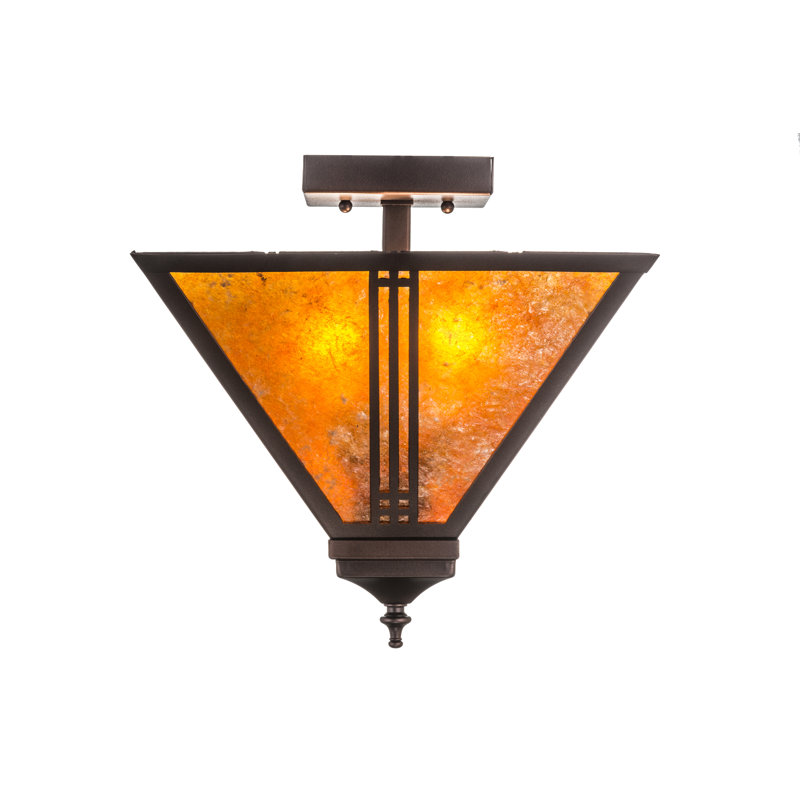 Plafonnier semi-encastré 18,5" à cuve unique 2 lumières Yager