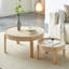 Table basse en bois de style japonais de 30,71 po de forme ronde