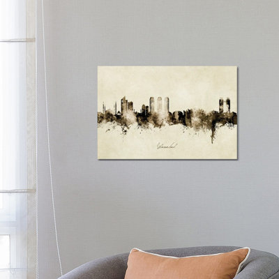 Islamabad Pakistan Skyline Vintage by Michael Tompsett - Wrapped Canvas Painting