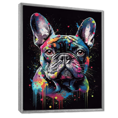 Portrait de bouledogue noir et bleu - impressions de carlin