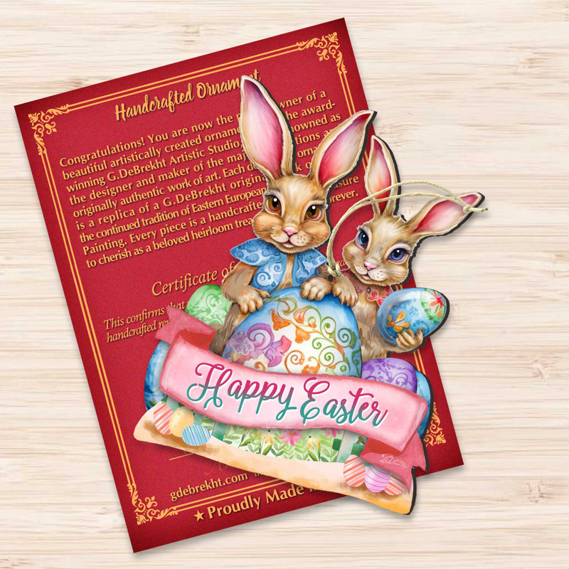 Joyeux lapin de Pâques, décorations en bois par Debrekht