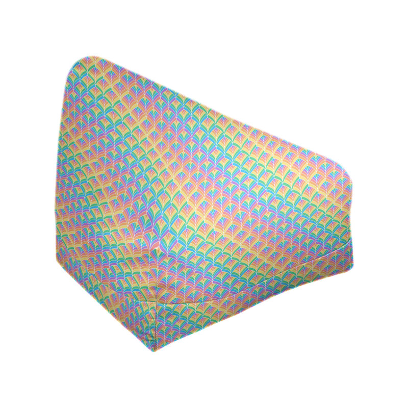 Sac de pois Kitterman, H 38 po x L 42 po x P 29 po, Pouf fauteuil, Vert clair/orange/Orchid