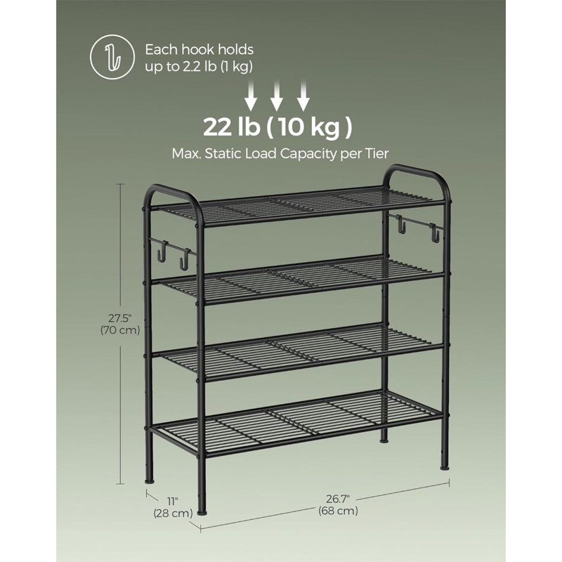 10 Pair Overdoor Shoe Organiser