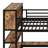 Metal Loft Bed Featuring A Wardrobe, L-Desk And  Storage Shelves-1615113877