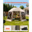 Tente escamotable Pop Up Gazebo, 12 x 12 pi, auvent de camping sphérique à 13 côtés avec toit amovible et sac de transport, à fixation rapide et à l'épreuve des piqûres, abri de soleil pour 8 à 10 personnes, beige