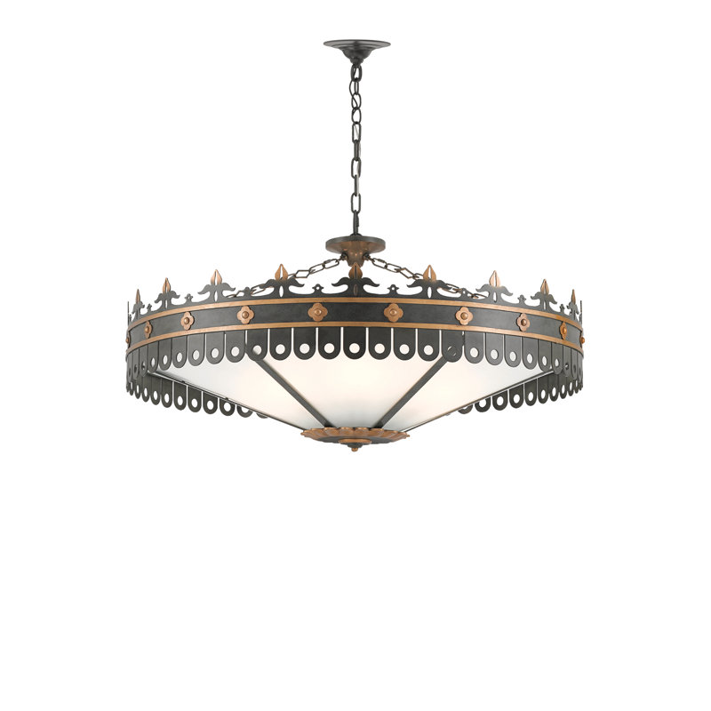 Lustre unique en forme de roue de chariot à 6 lumières Bunny Williams
